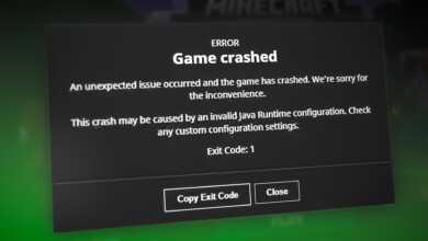 Minecraft Java Edition Exit code Error 1