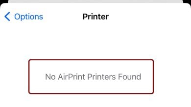 No Airpint Printers Found