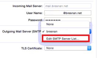 SMTP-Serverliste bearbeiten