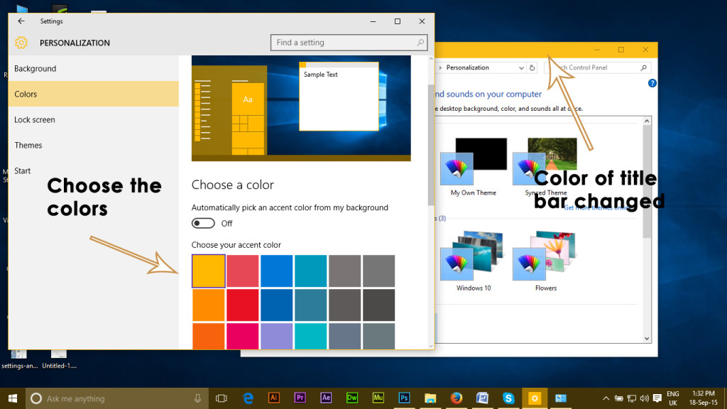 Farben der Titelleiste in Windows 10 - 7