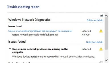 One or More Network Protocols Are Missing