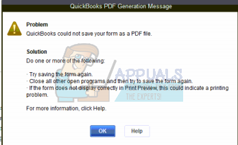 QuickBooks konnte Ihr Formular nicht als PDF-Datei speichern