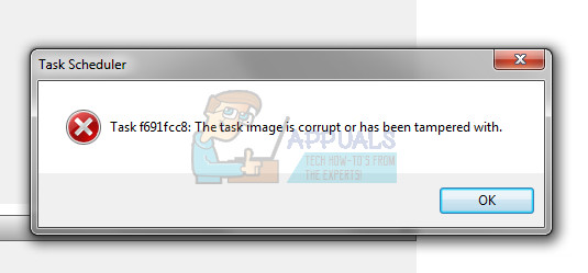 The task image is corrupt or has been tampered with