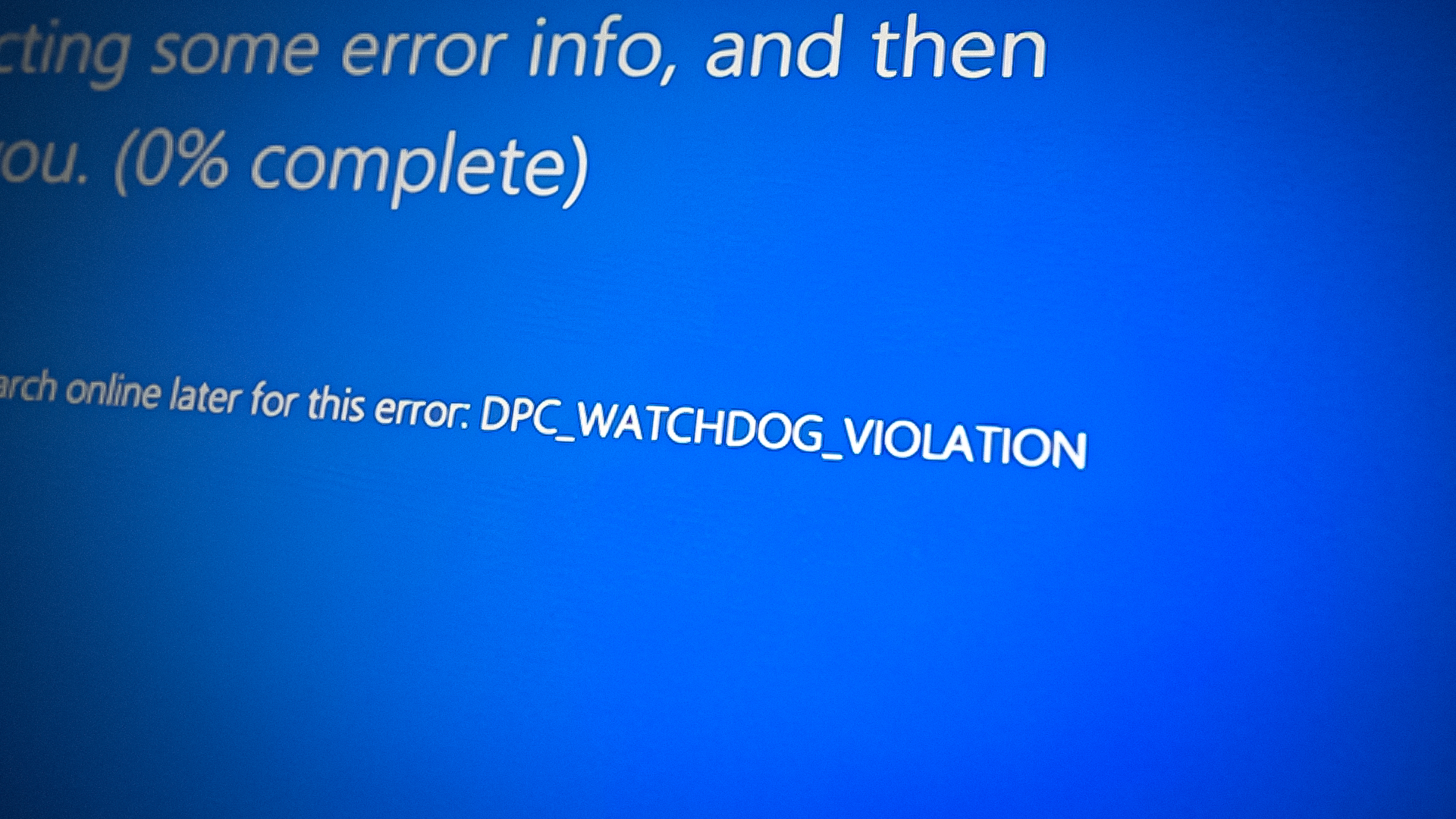 DPC Watchdog Violation BSOD Screen