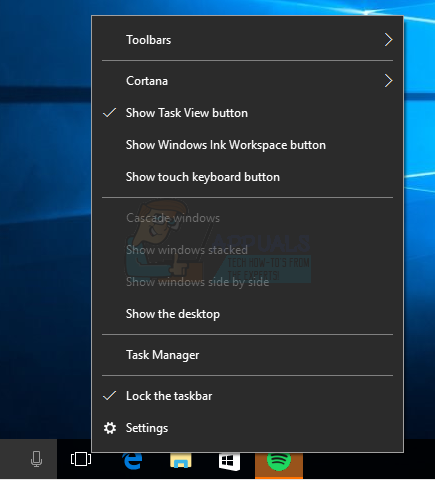 disable task view