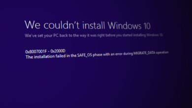 Windows 10 Anniversary Update Error 0x8007001f