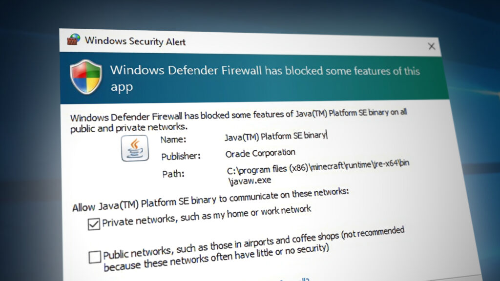 Windows Firewall has blocked some features of this app