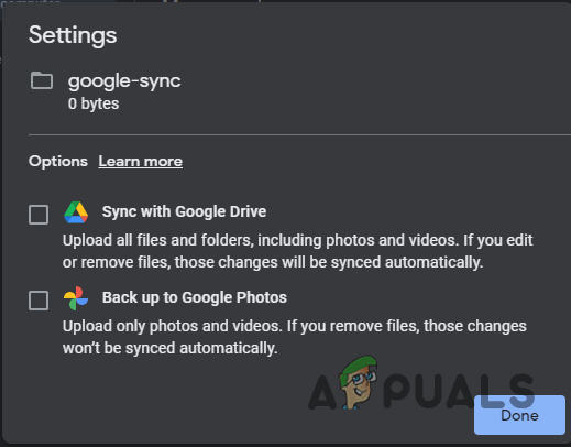 Disabling Google Drive Sync