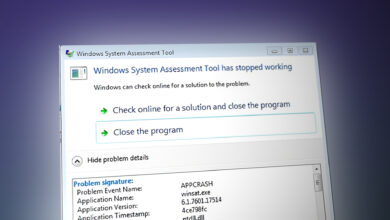 Windows System Assessment Tool has stopped working