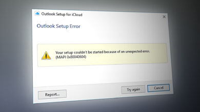 Outlook Unexpected Error Your setup couldn't be started