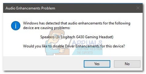 Fix: Audio Enhancements Problem - Appuals.com