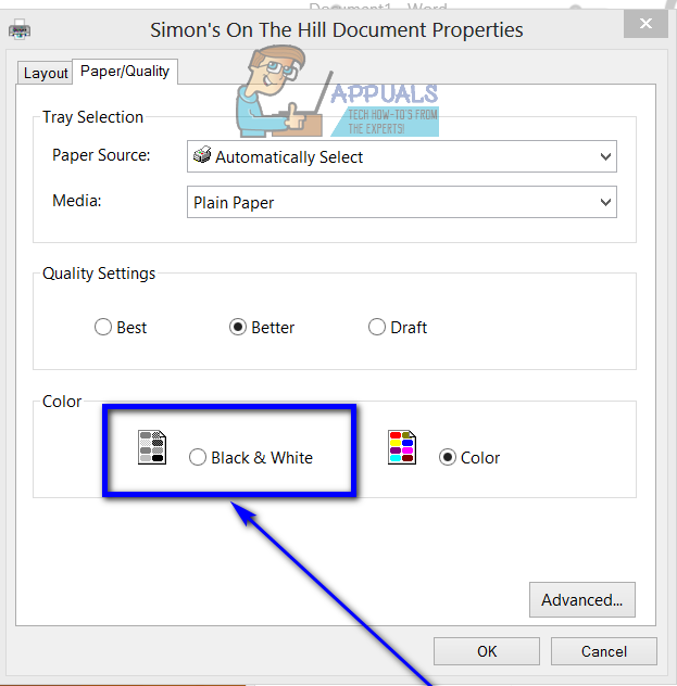 How to Print in Black and White on Microsoft Word - Appuals.com