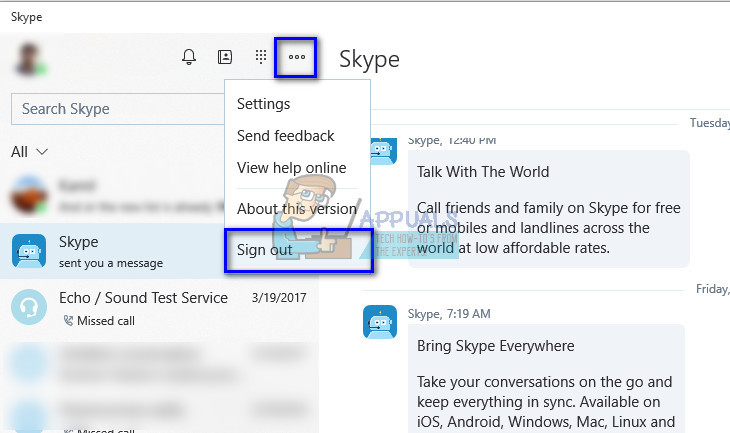 what does it mean when you see skype messages not sending