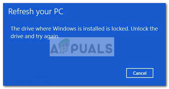 The Drive where Windows is installed is locked Windows 10