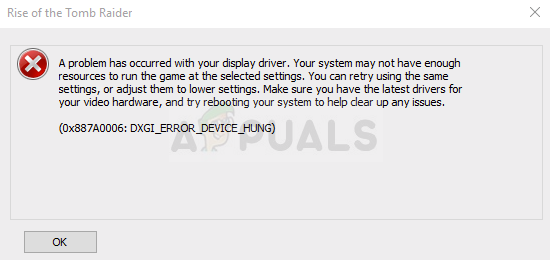 Fix Dxgi Error Device Hung Error On Windows 7 8 And 10 Appuals Com