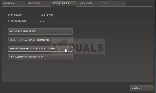 Verify integrity of game files - Steam