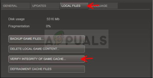 Verify integrity of game files - Steam