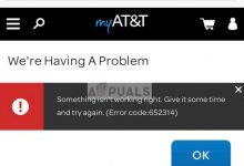 Error code 652314 when accessing email in AT&T