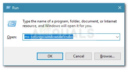 Диалог запуска: ms-settings: windowsdefender