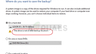 The drive is not a valid backup location