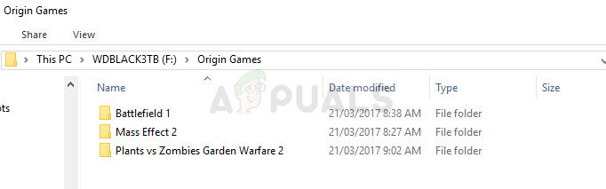 Origin Games folder
