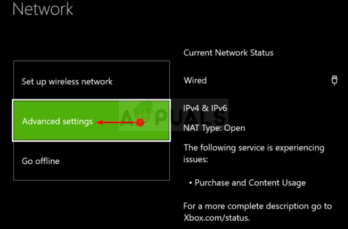 Xbox One Advanced Network Settings