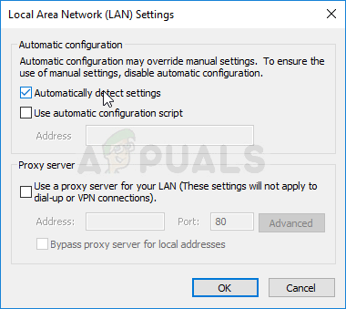 Automatically detect LAN settings