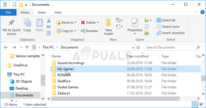 My Games in Documents