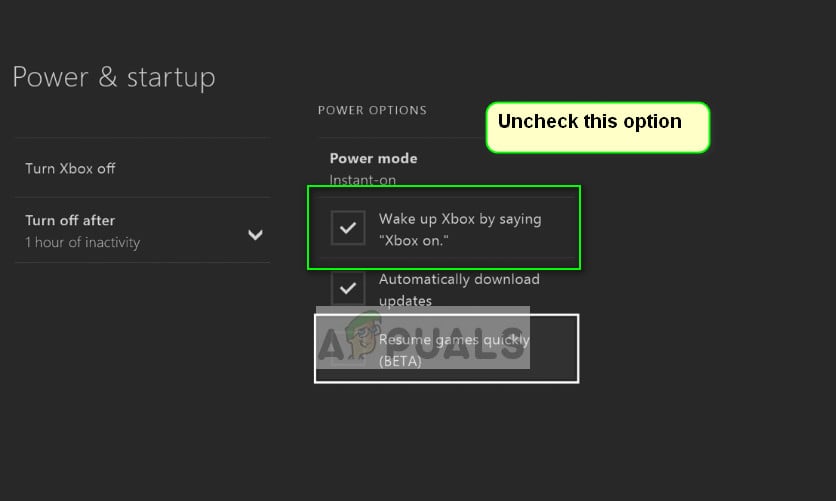 Disabling Voice Startup - Xbox One