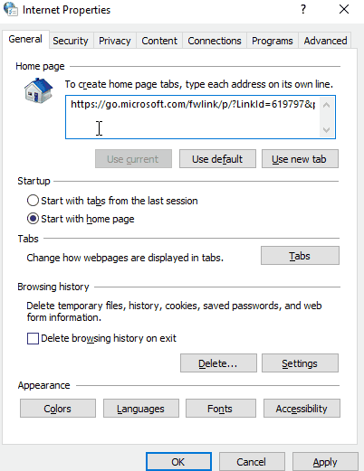 Disabling proxy on Windows 10 in Network settings