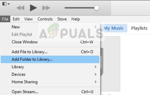 Importieren von Ordnern in iTunes in Windows 10