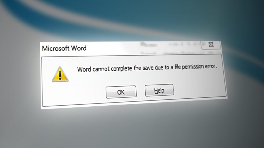 “Word Cannot Complete the Save” Permission Error
