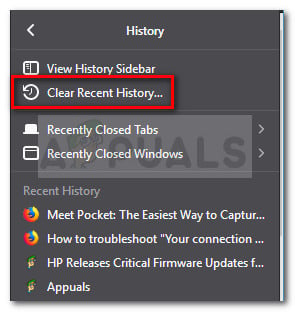 History > Clear Recent History