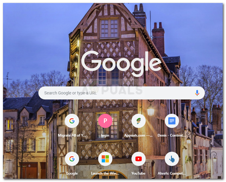 New Tab with Custom Background in Google Chrome