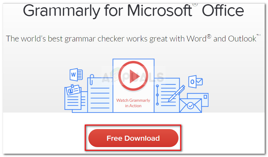Downloading Grammarly Office extension
