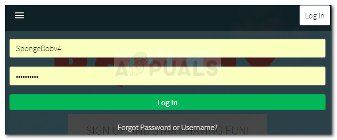 Login with your Roblox user credentials