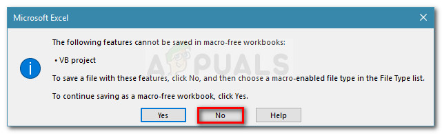 Choosing a macro-enabled file type