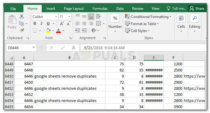 Duplicated rows on Excel