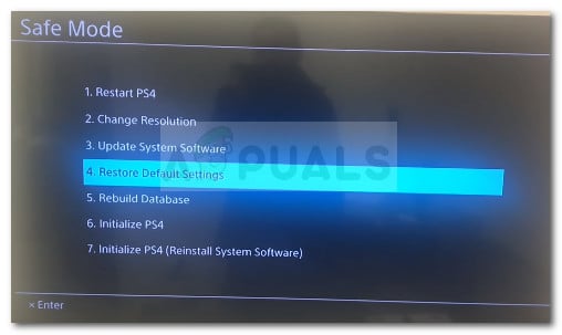Restoring to the default PS4 settings