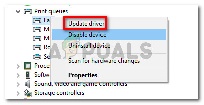 Right-click on the device and choose Install driver