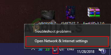 Right click on the network icon and click Open Network and Internet settings