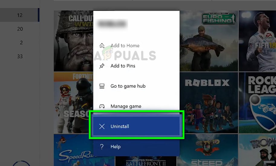 Uninstalling PUBG - Xbox One