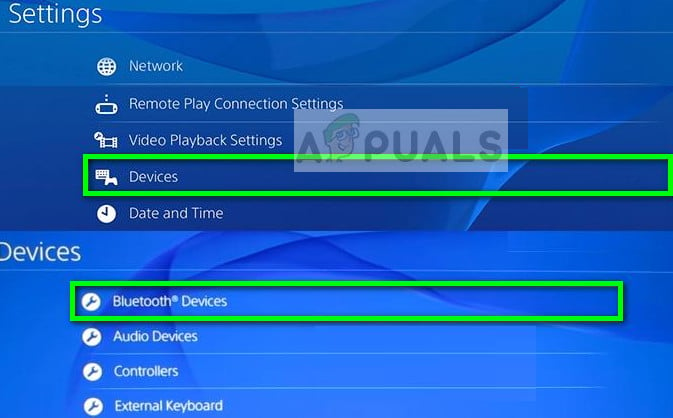 Bluetooth Devices - PS4 settings