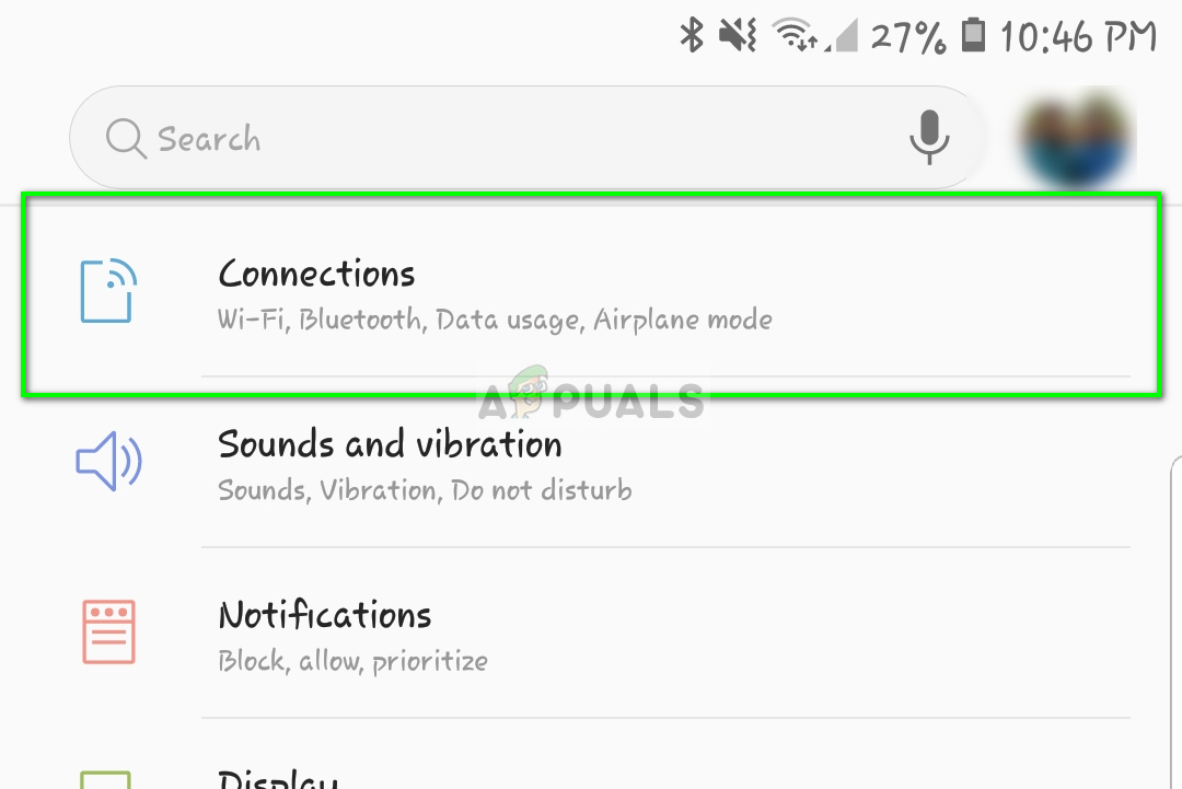 Connections - Android Settings