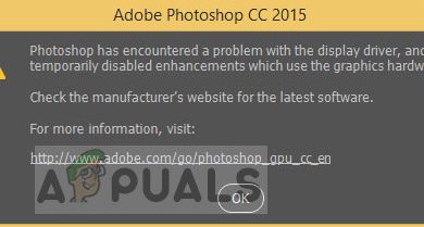 Photoshop has encountered a problem with the display driver
