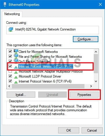 choose Internet Protocol Version 4 and click Properties
