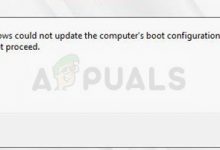 Windows could not update the computer's boot configuration