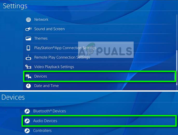 Audio Devices - PS4 settings