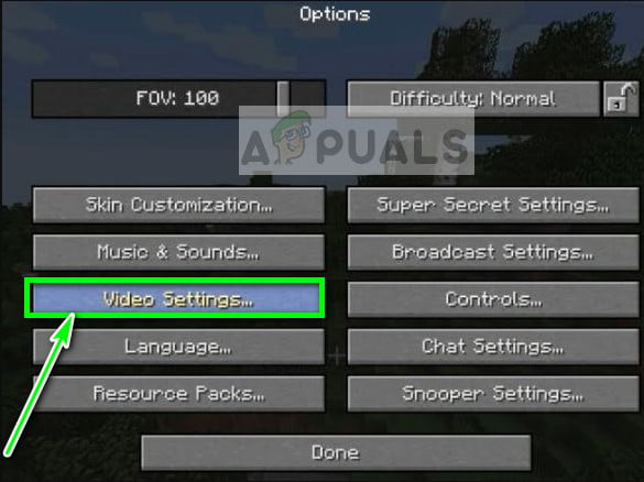 Video settings - Minecraft