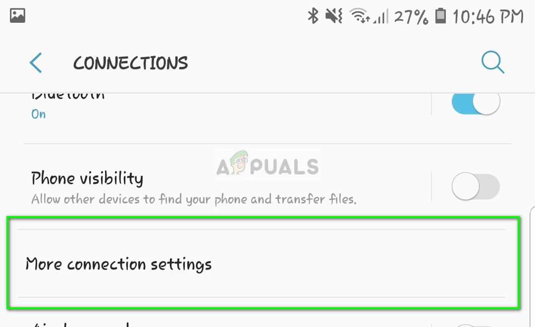 More connection settings - Android Settings